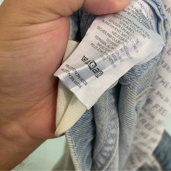 Free People‎ Westward Denim Jean Light Wash Blue Size 28 Baggy - Picture 9 of 9